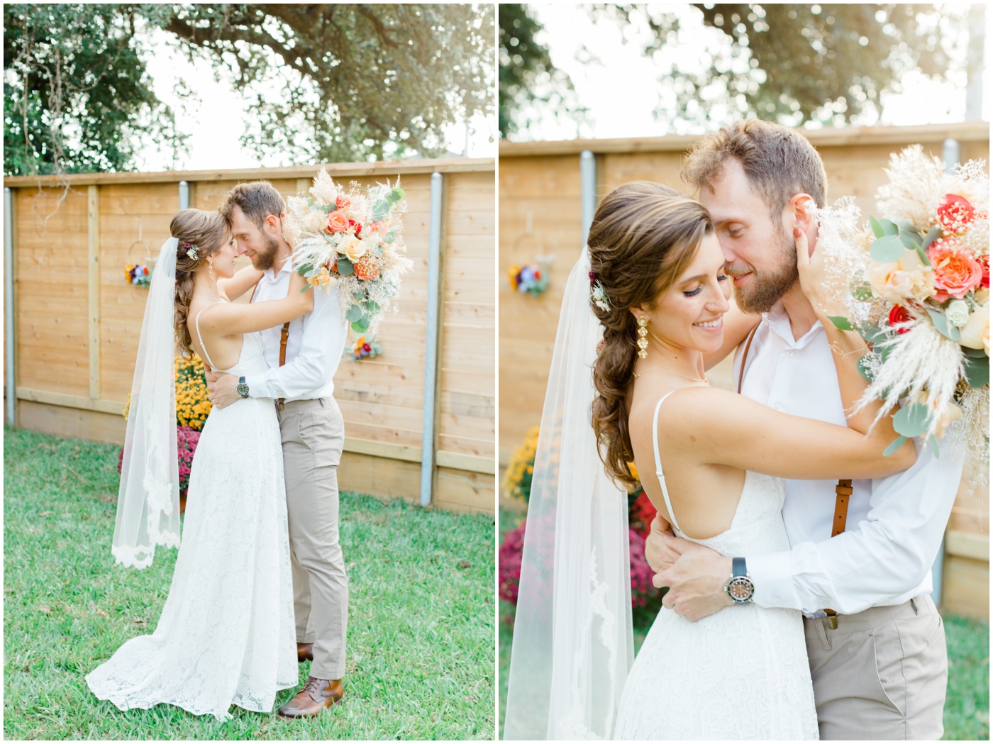 a bride and groom looking at each other intimately at their Texas micro wedding