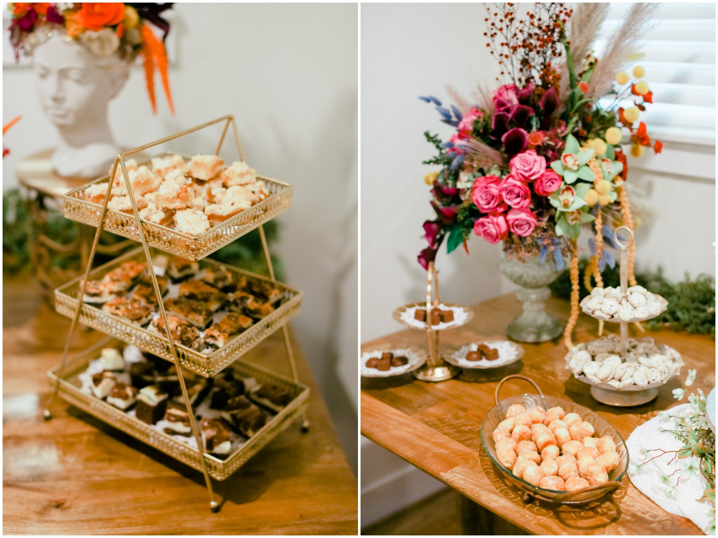 houston micro wedding dessert table details