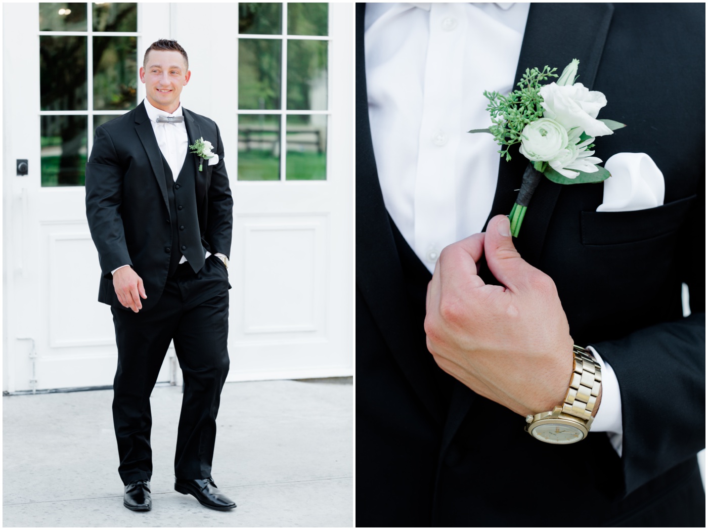 a groom's details on his wedding day 