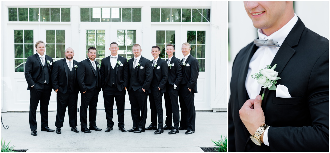 a groom smiling with his groomsmen