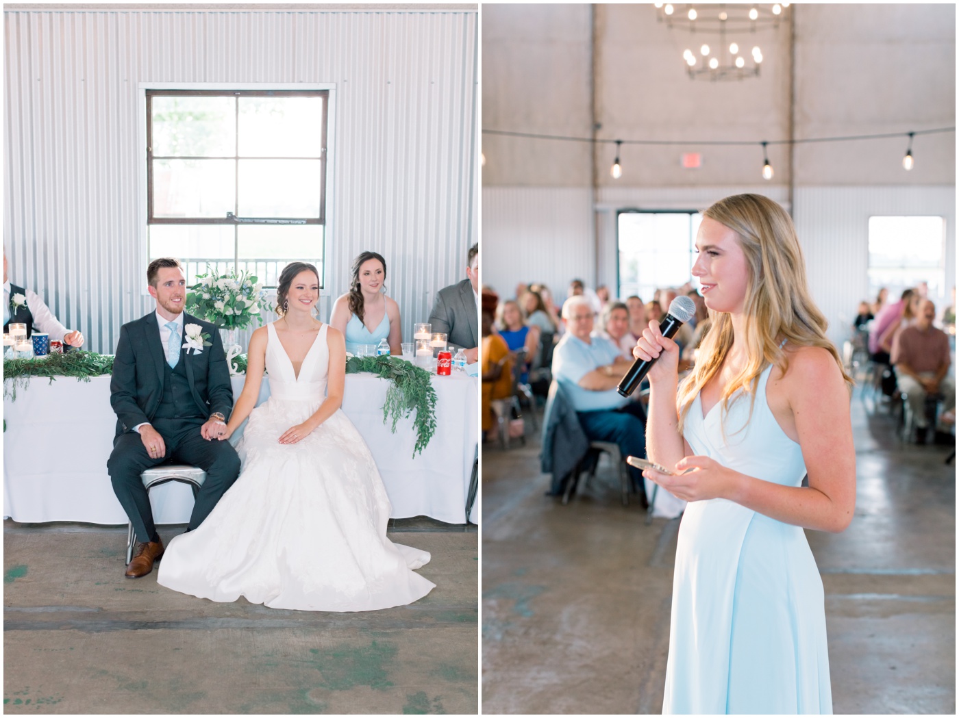 bride's sister shares a toast