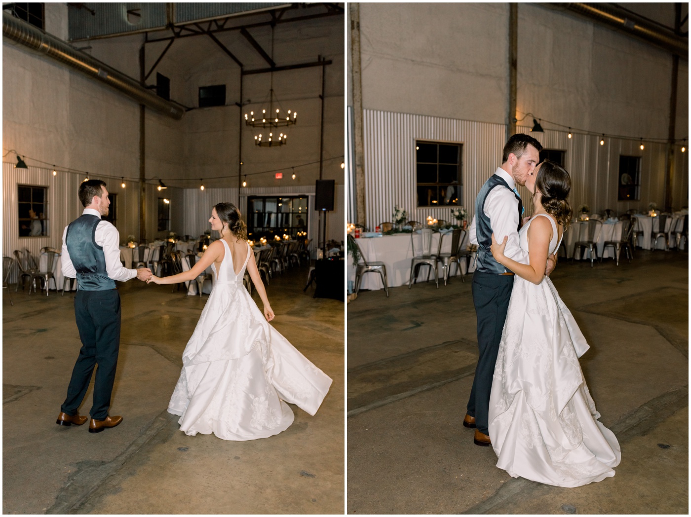 bride and groom share a private last dance