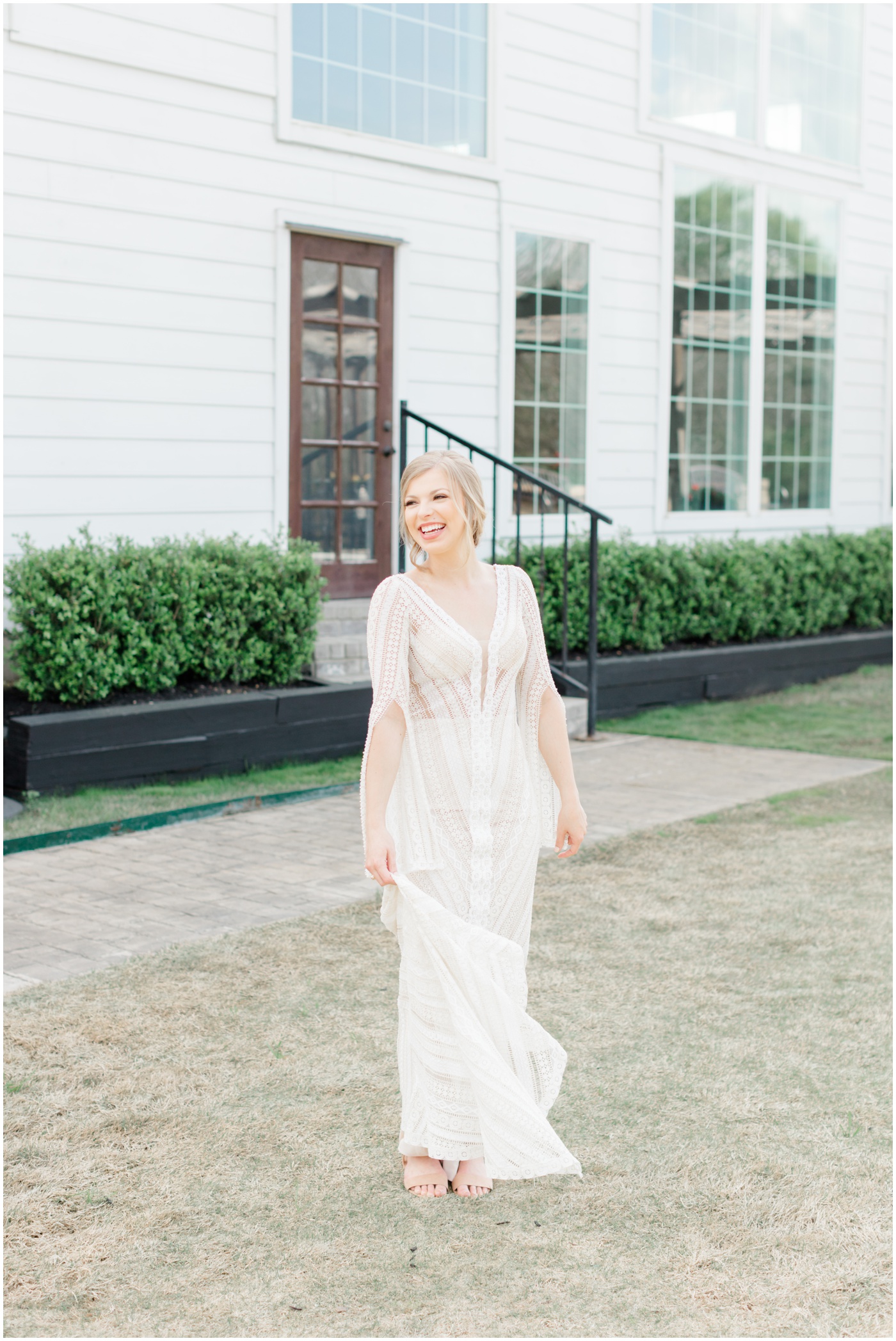 Houston bridal session | a bride laughing in her wedding dress