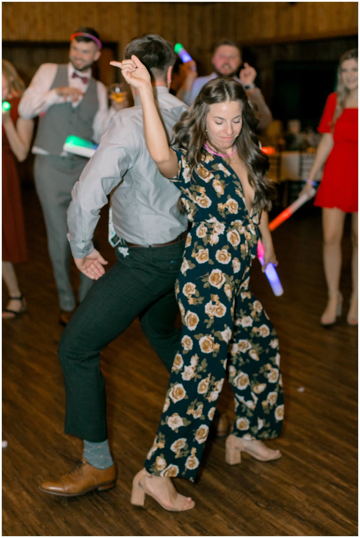 wedding guests dance at this houston wedding