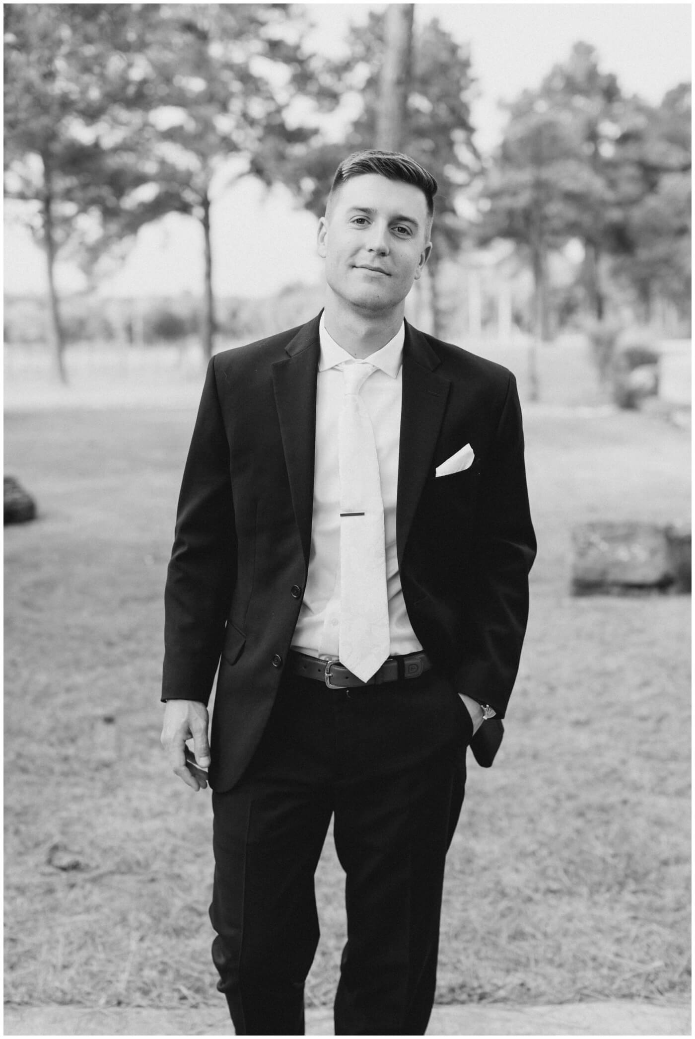 Houston Wedding at The Vine | the groom smiling on his wedding day 