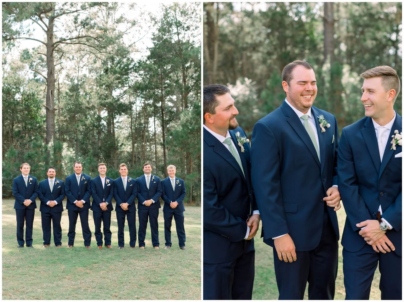 Houston Wedding at The Vine | the groom laughing with his groomsmen