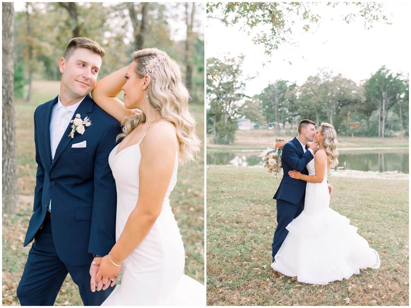 Houston Wedding at The Vine | the bride and groom kissing 
