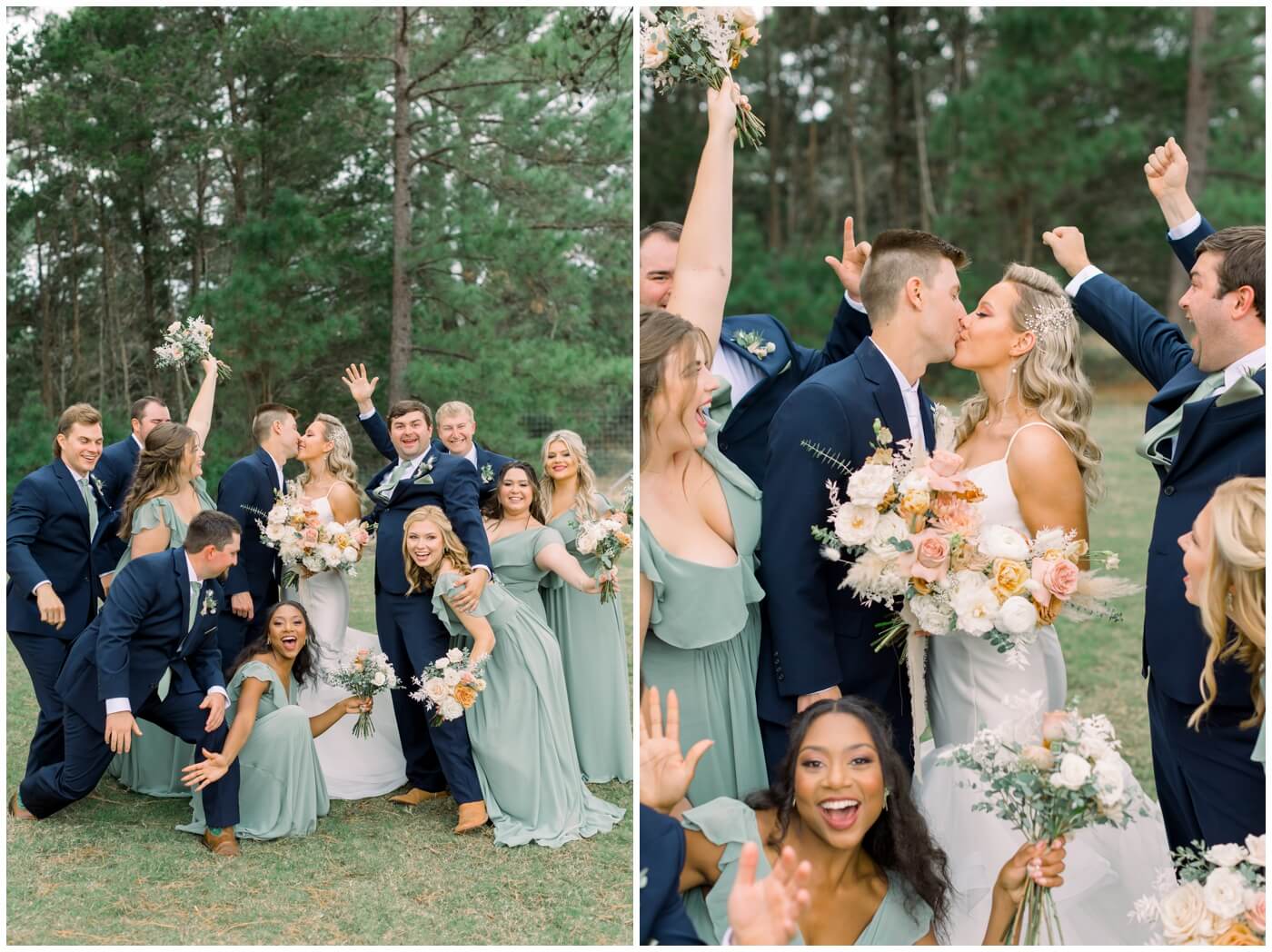 Houston Wedding at The Vine | the bride and groom celebrating with their wedding party