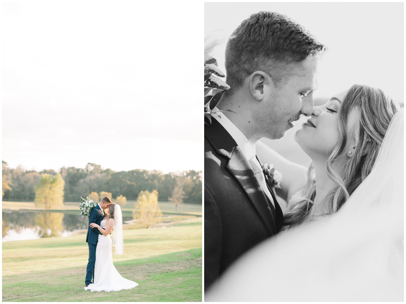Texas farmhouse wedding | bride and groom kiss softly at sunset 