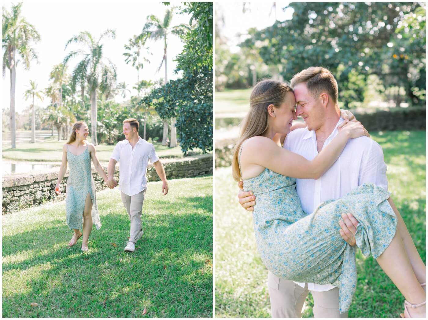 destination wedding photographer | a couple snuggles in close during their destination engagement session in miami