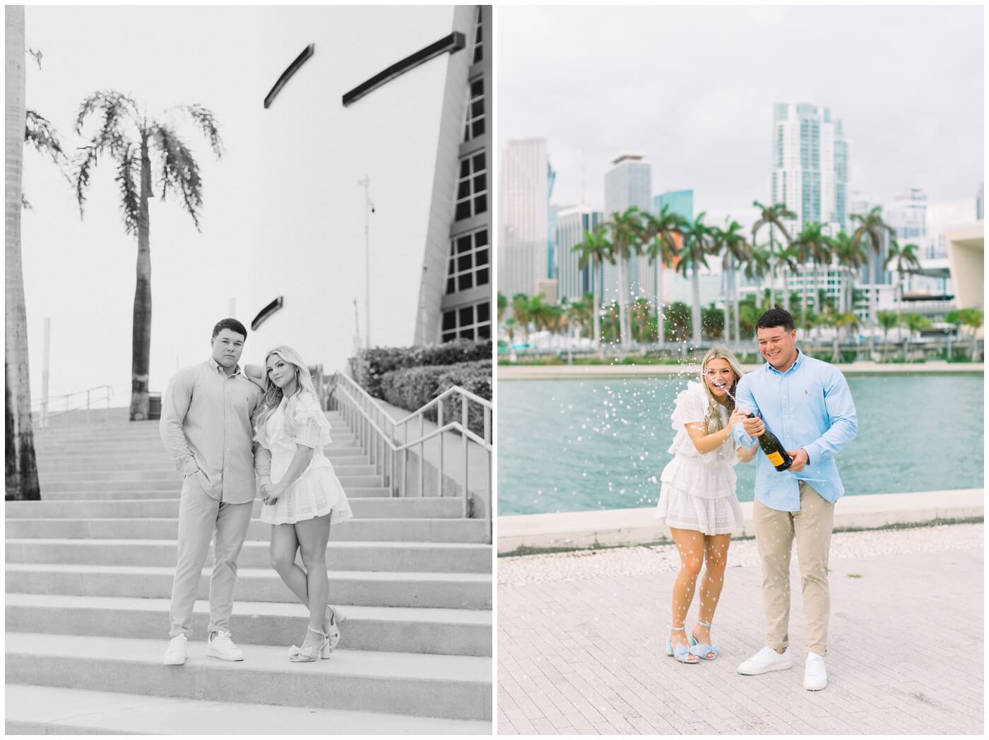 Wedding photographer in Miami | Couple smiles together in downtown Miami