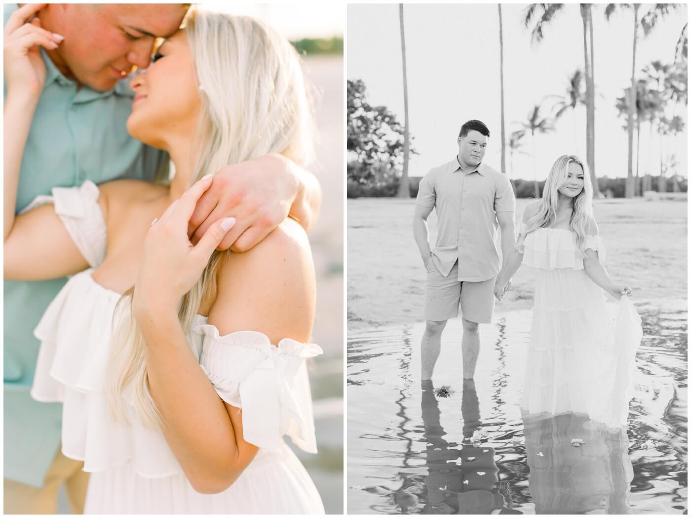 Wedding photographer in Miami | Couple smiles together on the beach