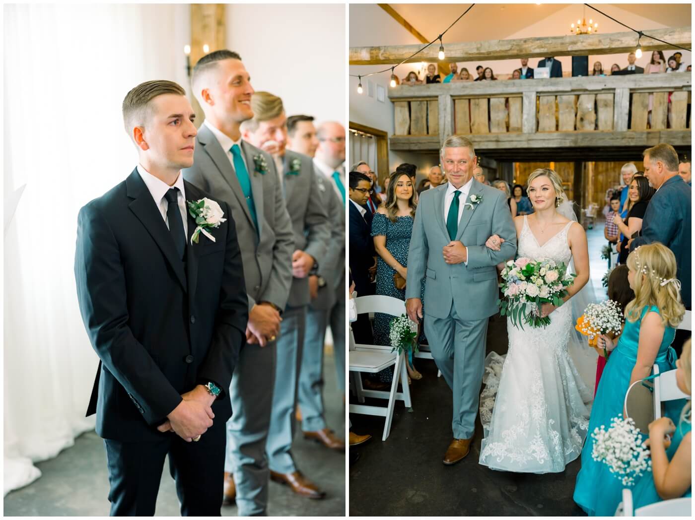 Beckendorff Farms | an emotional groom as he sees his bride walk down the aisle