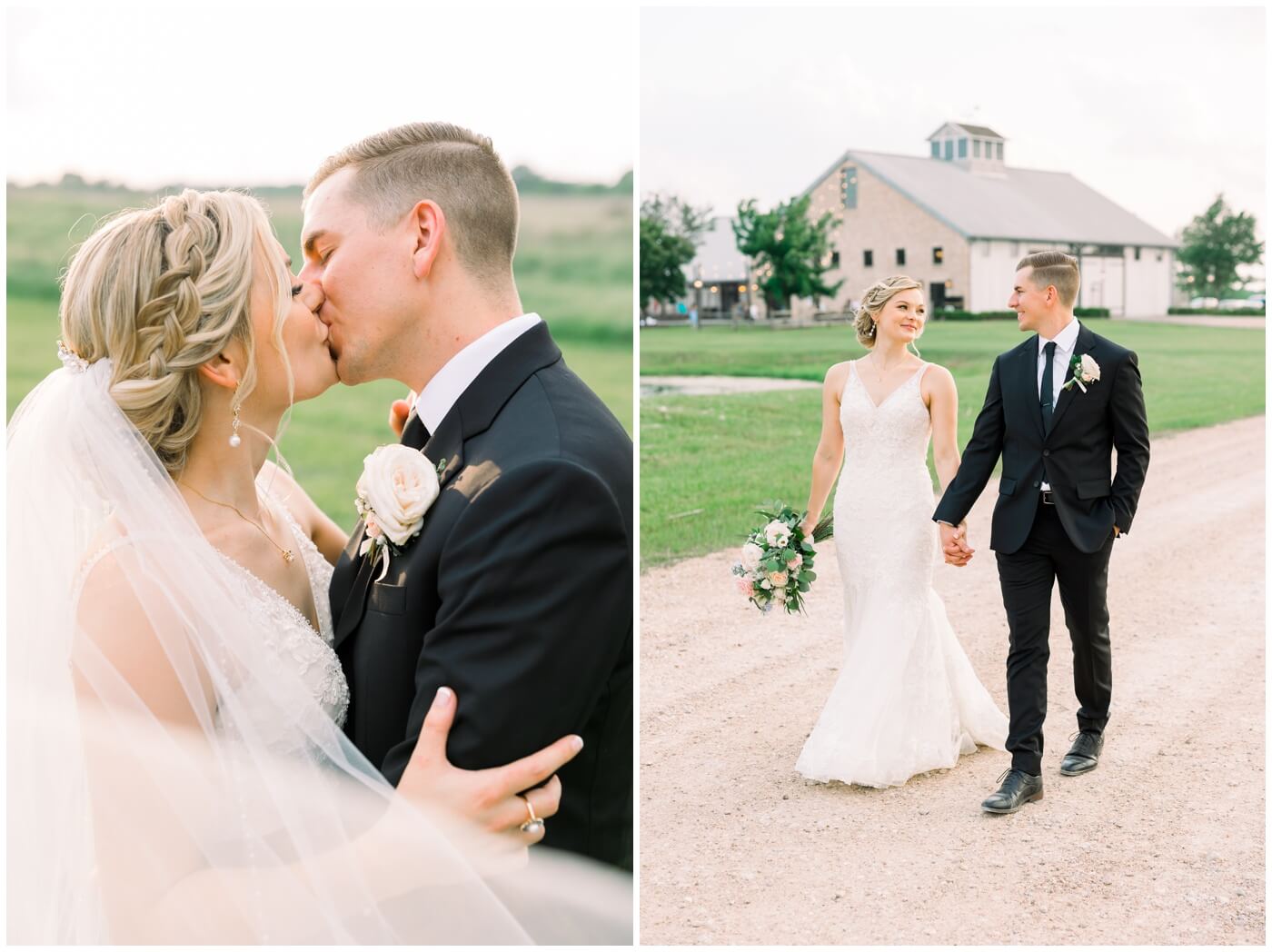 Beckendorff Farms | The couple share a kiss on their wedding day