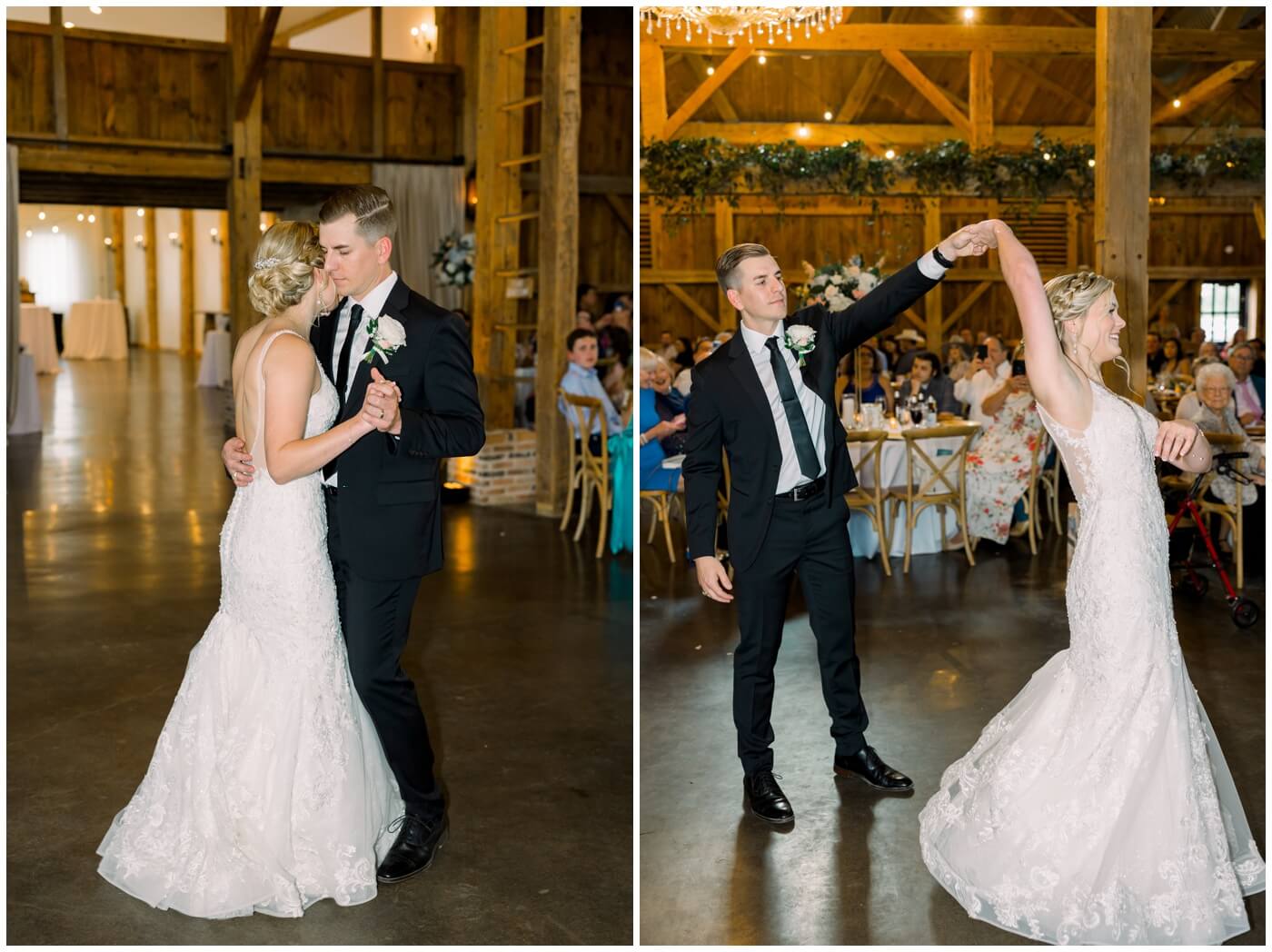 The couple share an intimate first dance