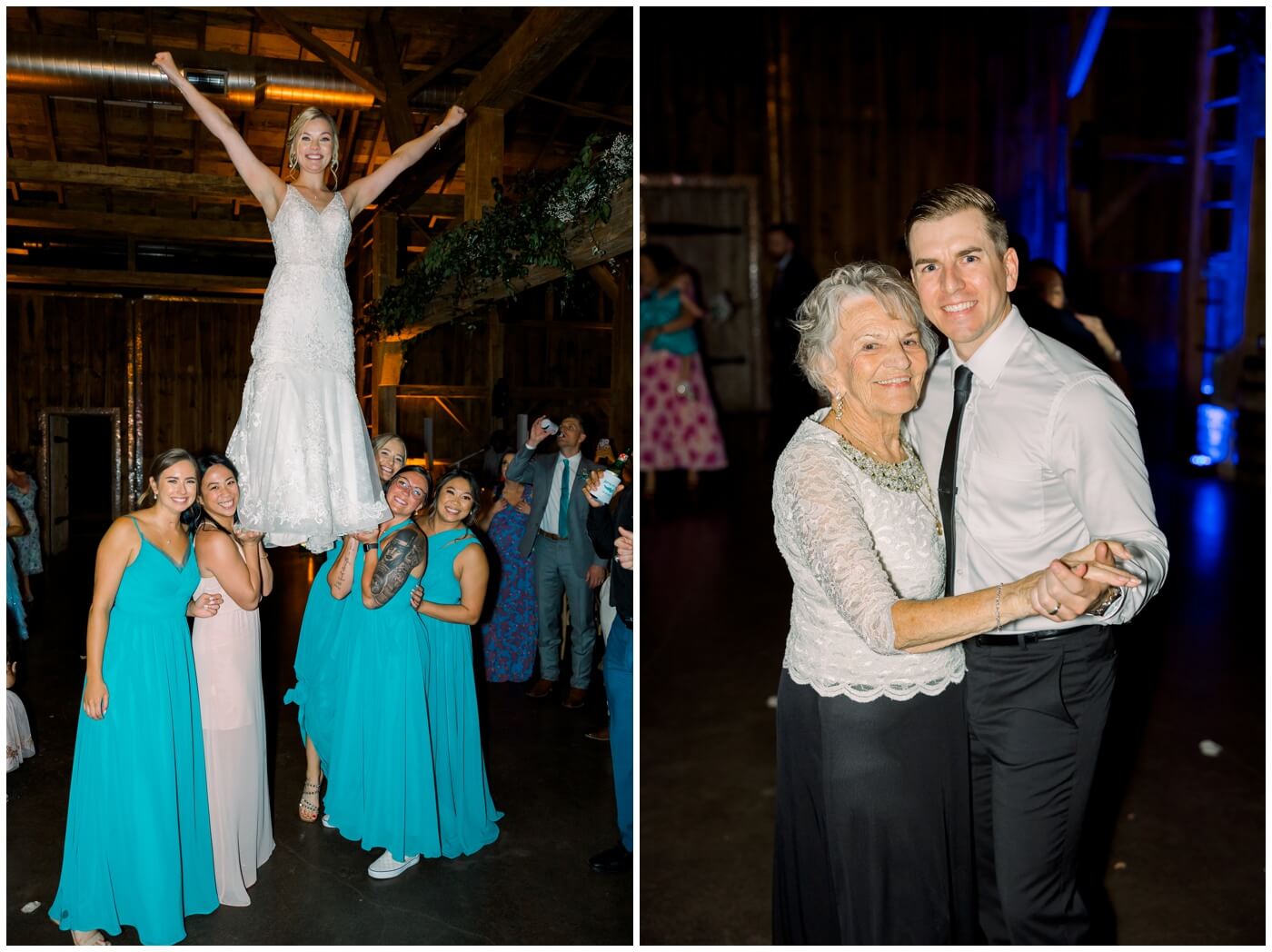 Guests dance excitedly during the reception