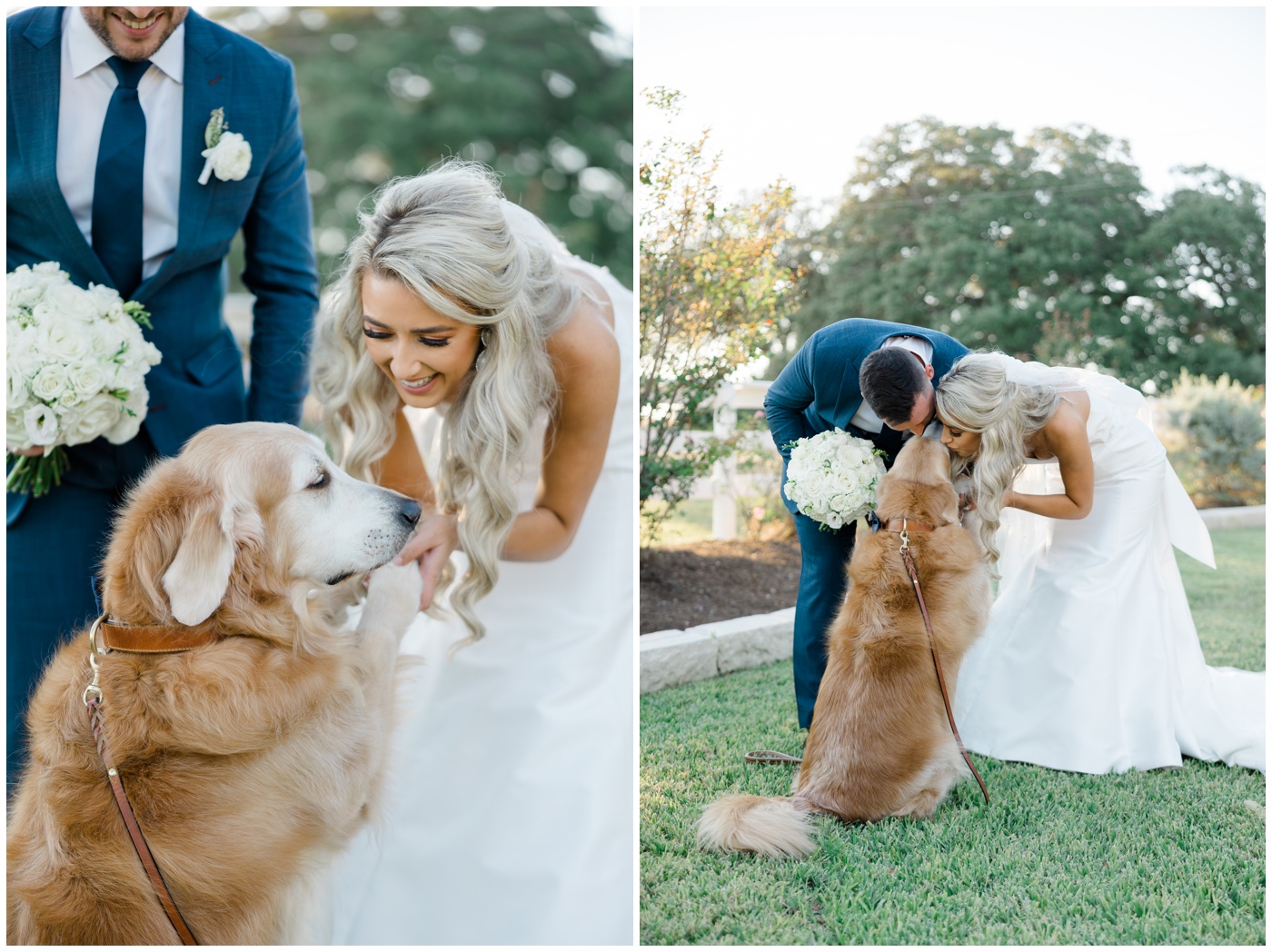 Houston Wedding Photographer | Bride and groom portraits with their dog