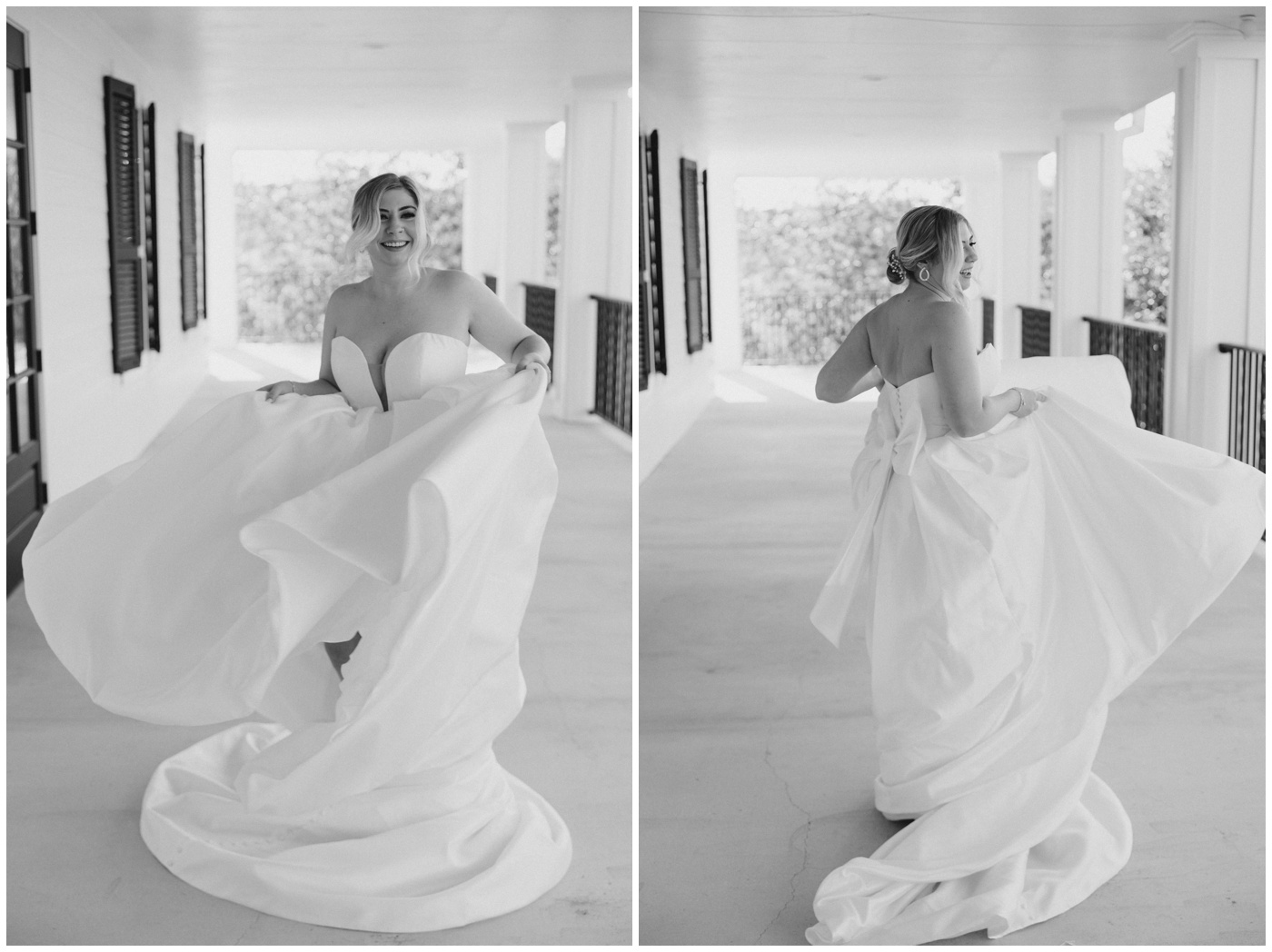 A black and white bridal portrait at Kendall Point
