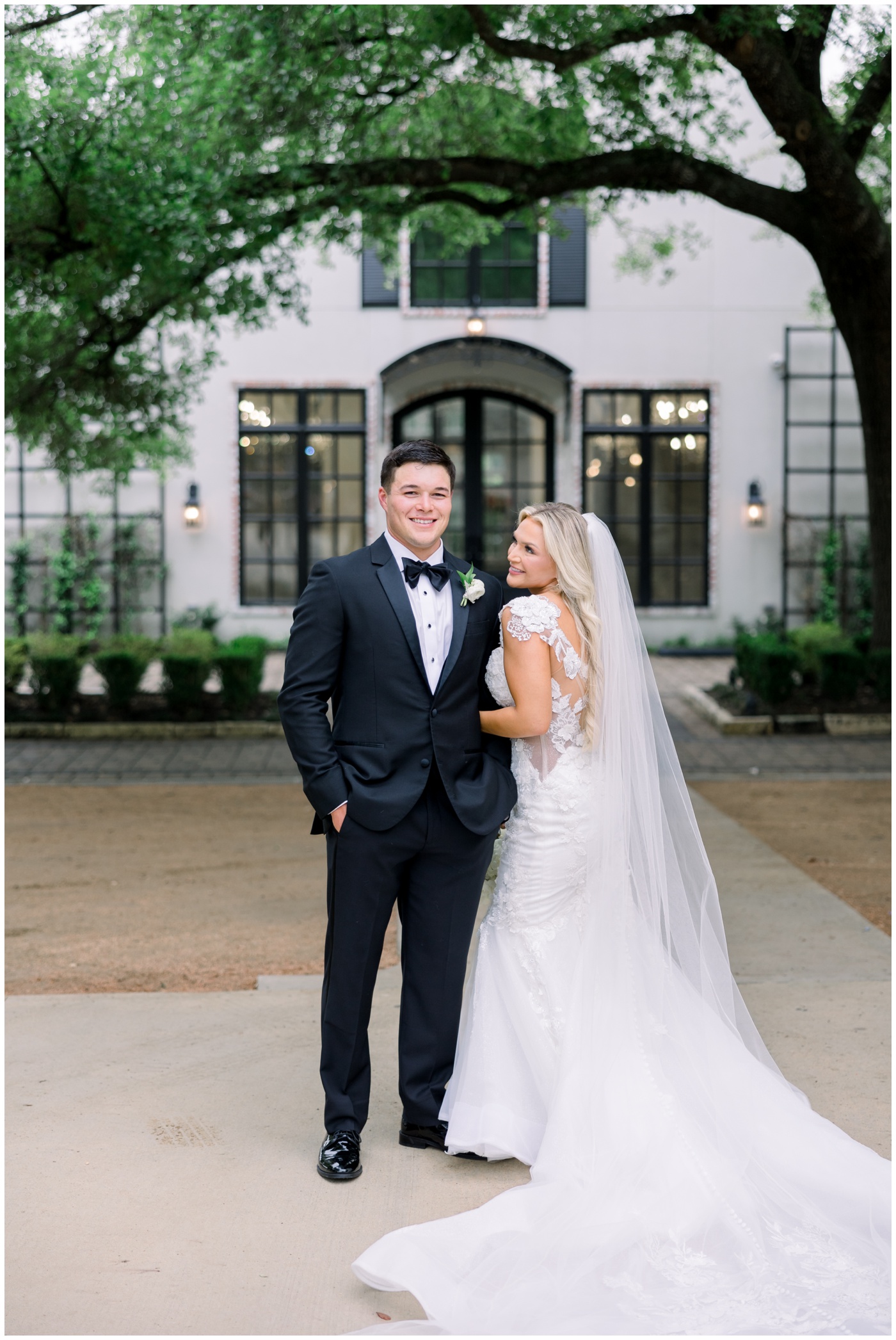 Bride and groom portraits at the Peach Orchard
