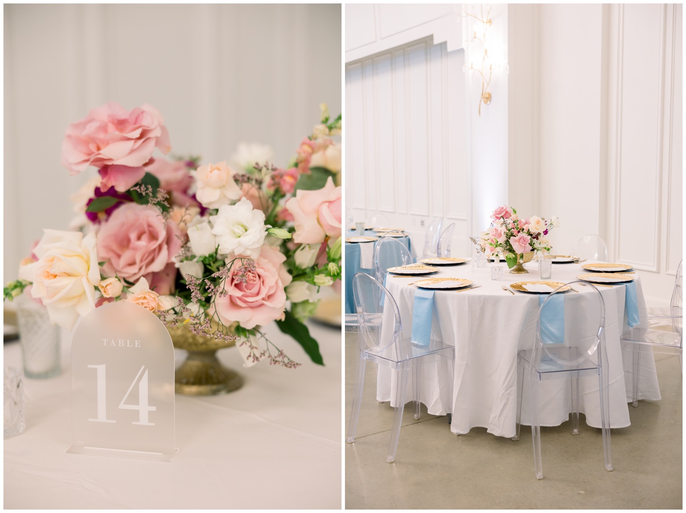 Reception details at the Peach Orchard