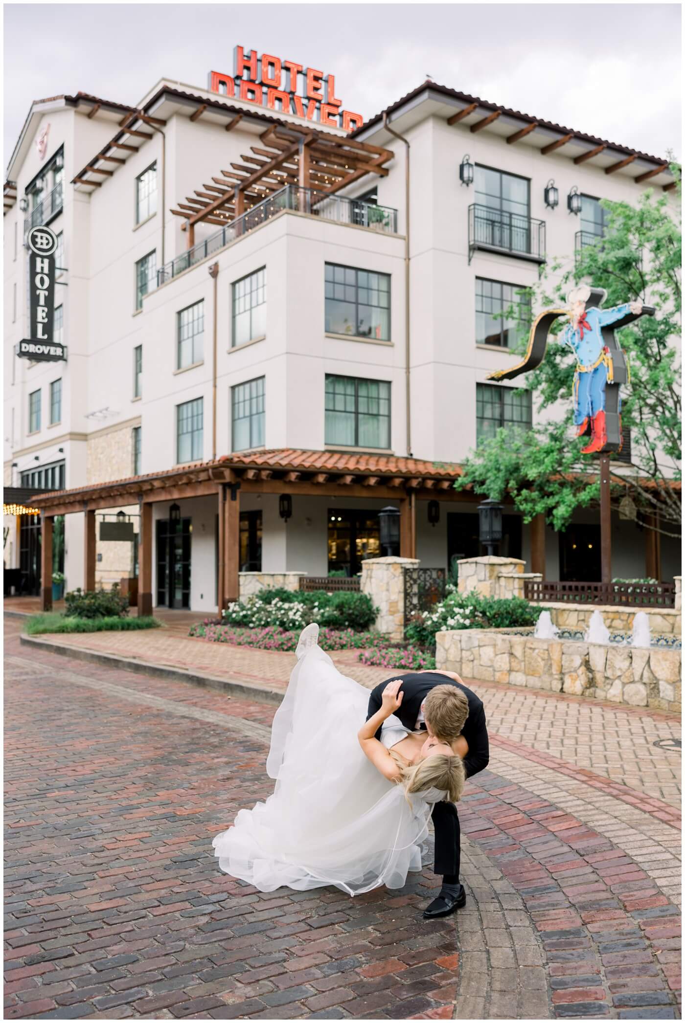 Bride and groom portraits at Hotel Drover