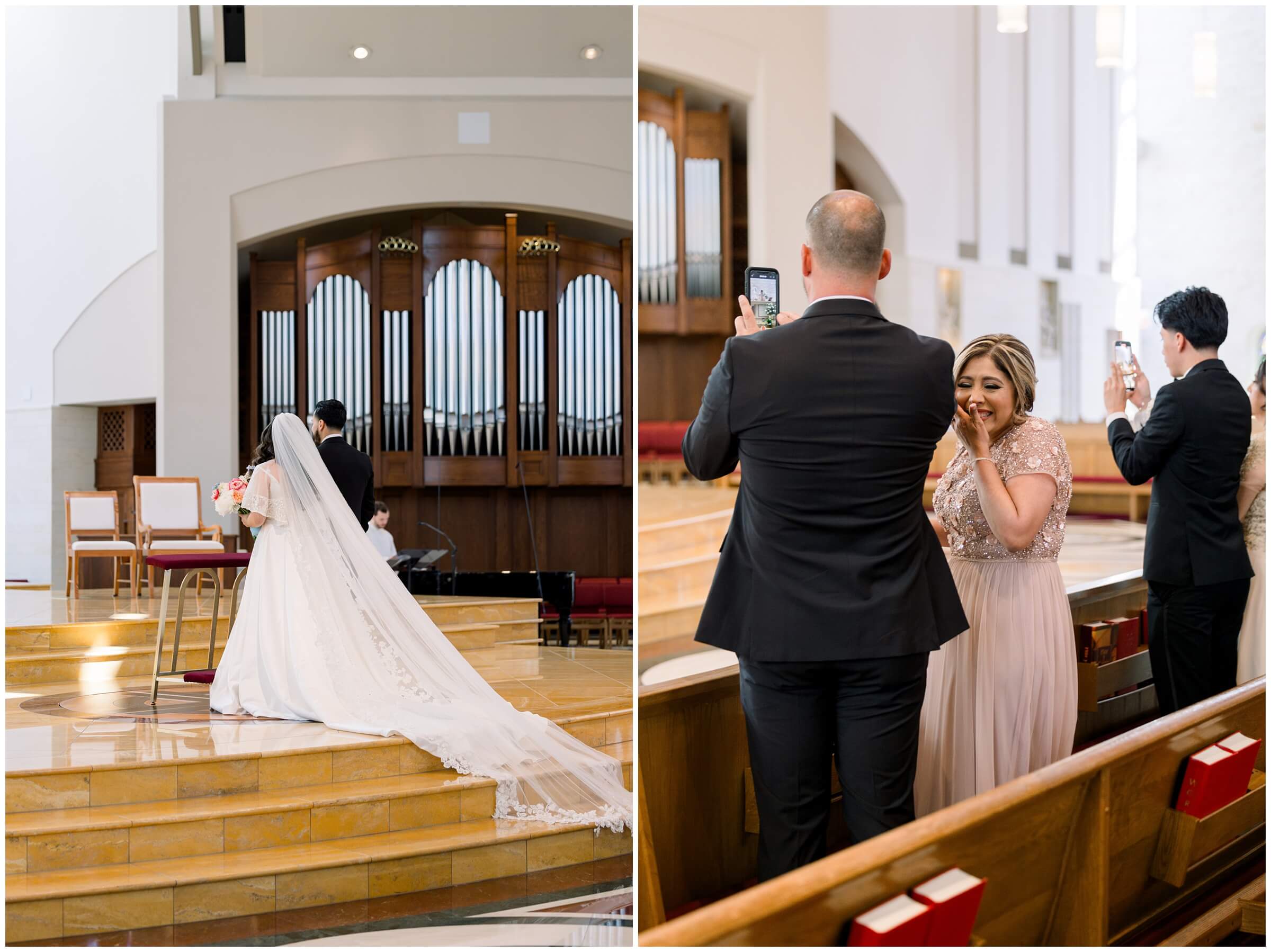 A wedding ceremony at Saint John Vianney Catholic Church