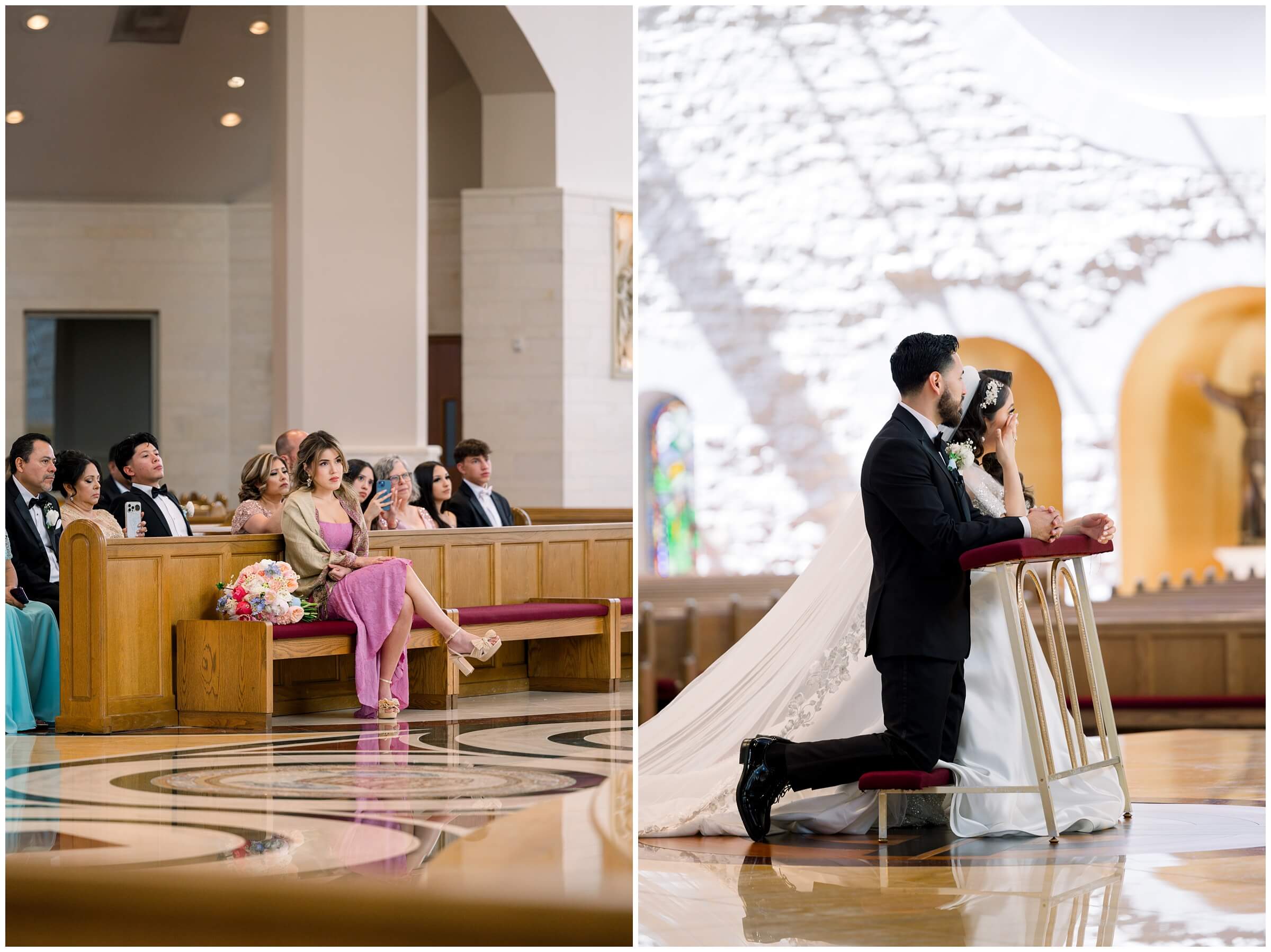 A wedding ceremony at Saint John Vianney Catholic Church