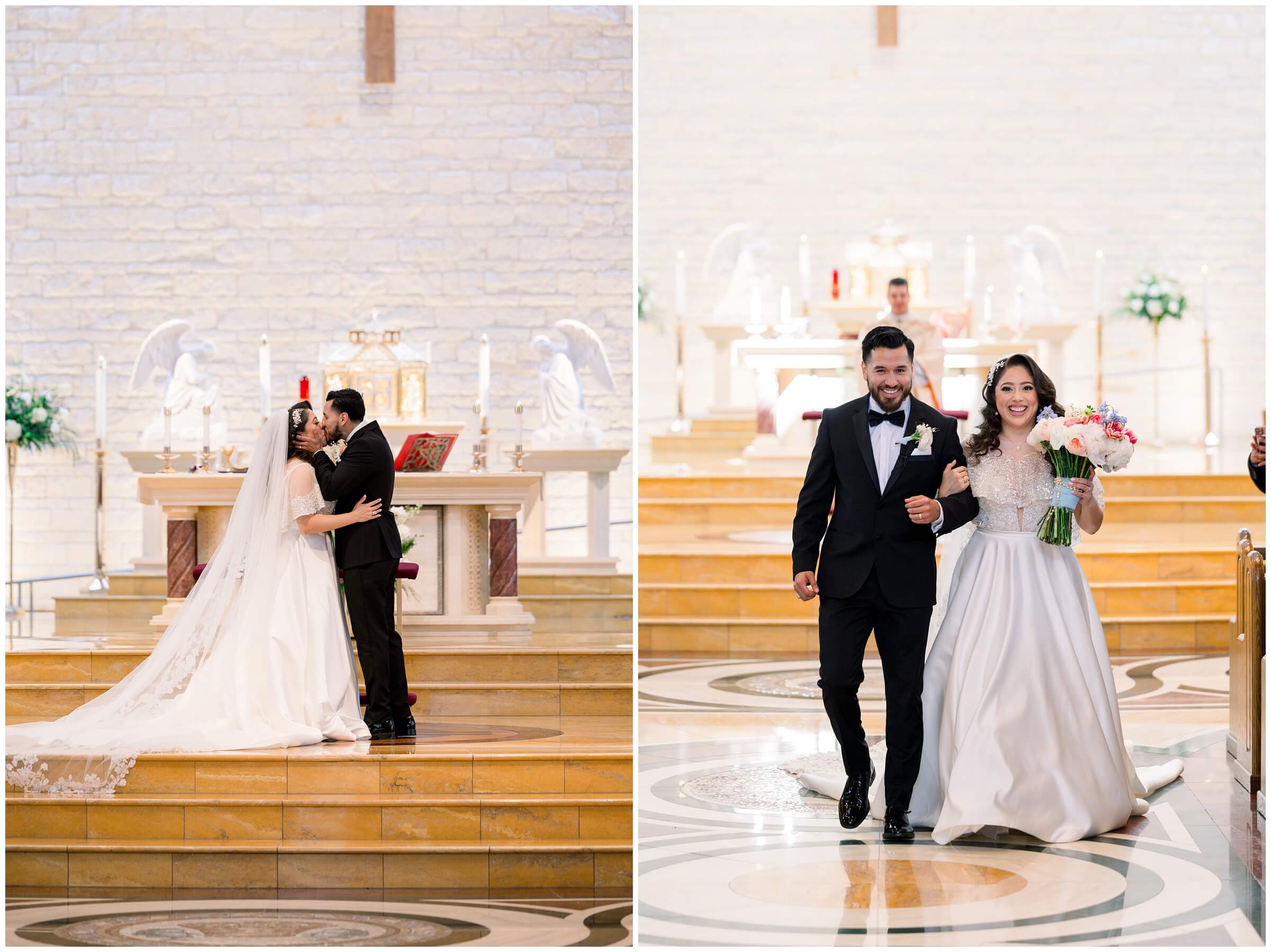 A wedding ceremony at Saint John Vianney Catholic Church