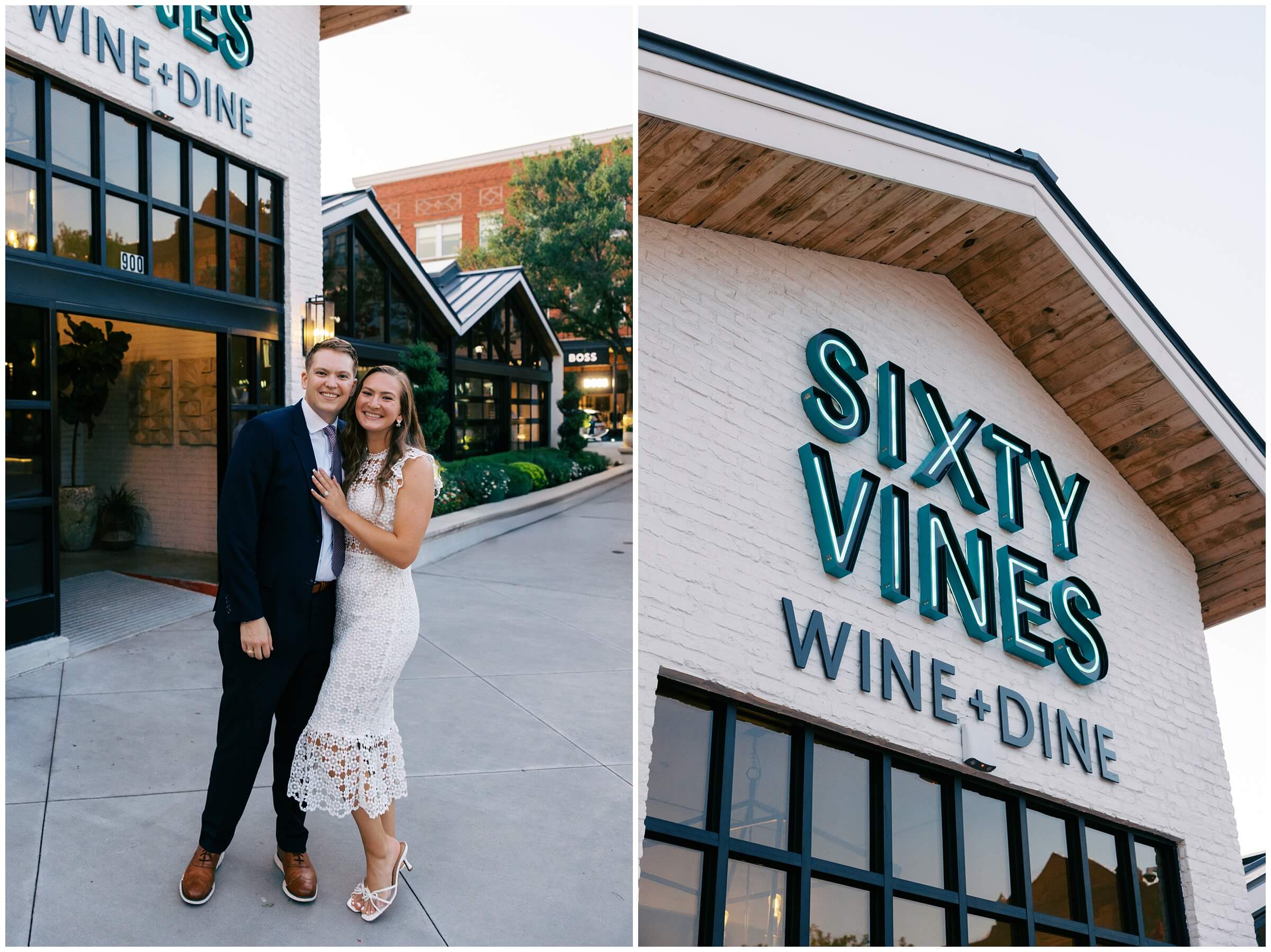 Maddie and Tucker celebrating with family during their rehearsal dinner at Sixty Vines in The Woodlands — photographed by Westy Peck, Houston wedding photographer.