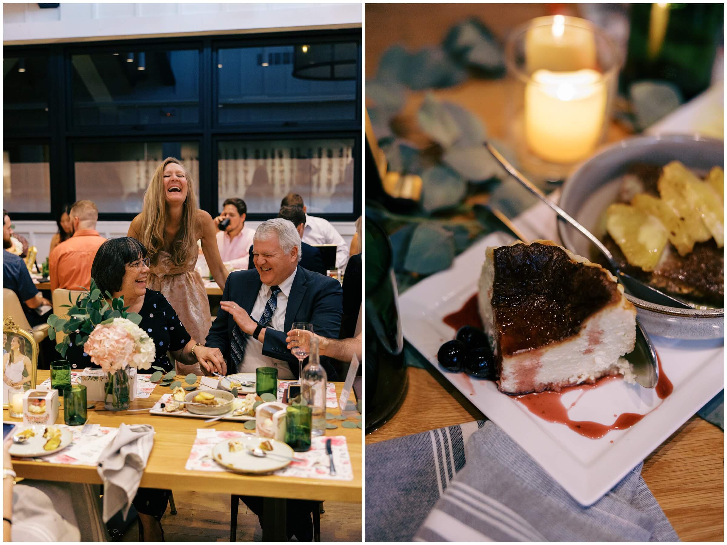 Maddie and Tucker celebrating with family during their rehearsal dinner at Sixty Vines in The Woodlands — photographed by Westy Peck, Houston wedding photographer.