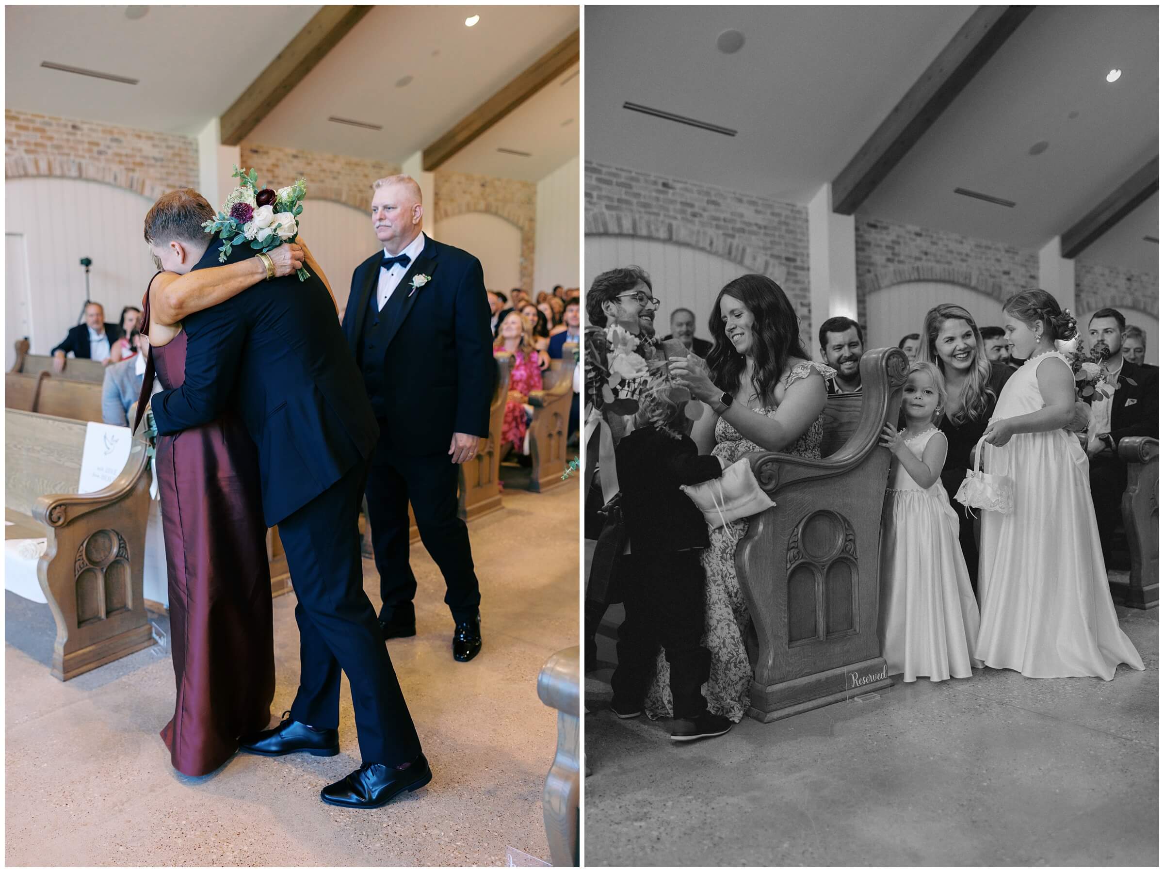 Ceremony at The Blue Magnolia featuring colorful florals by Rose and Rae.