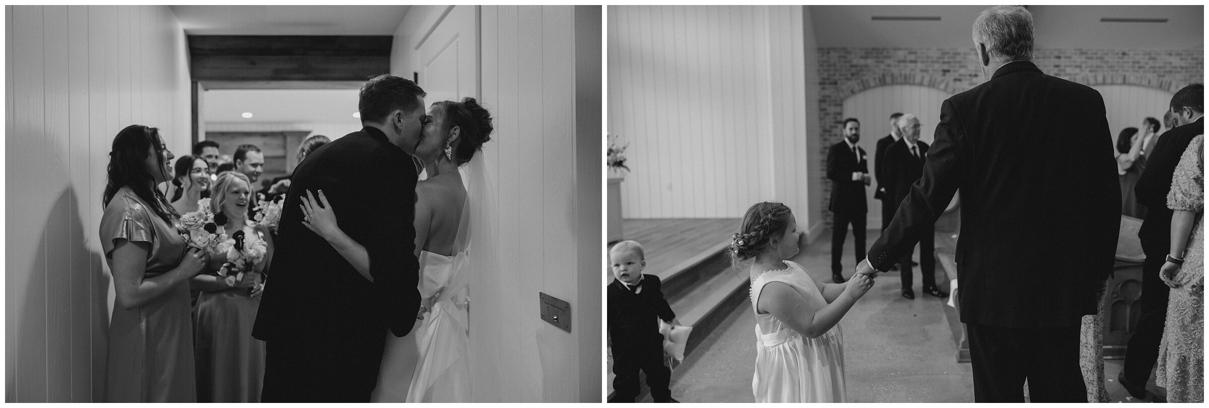 Ceremony at The Blue Magnolia featuring colorful florals by Rose and Rae.