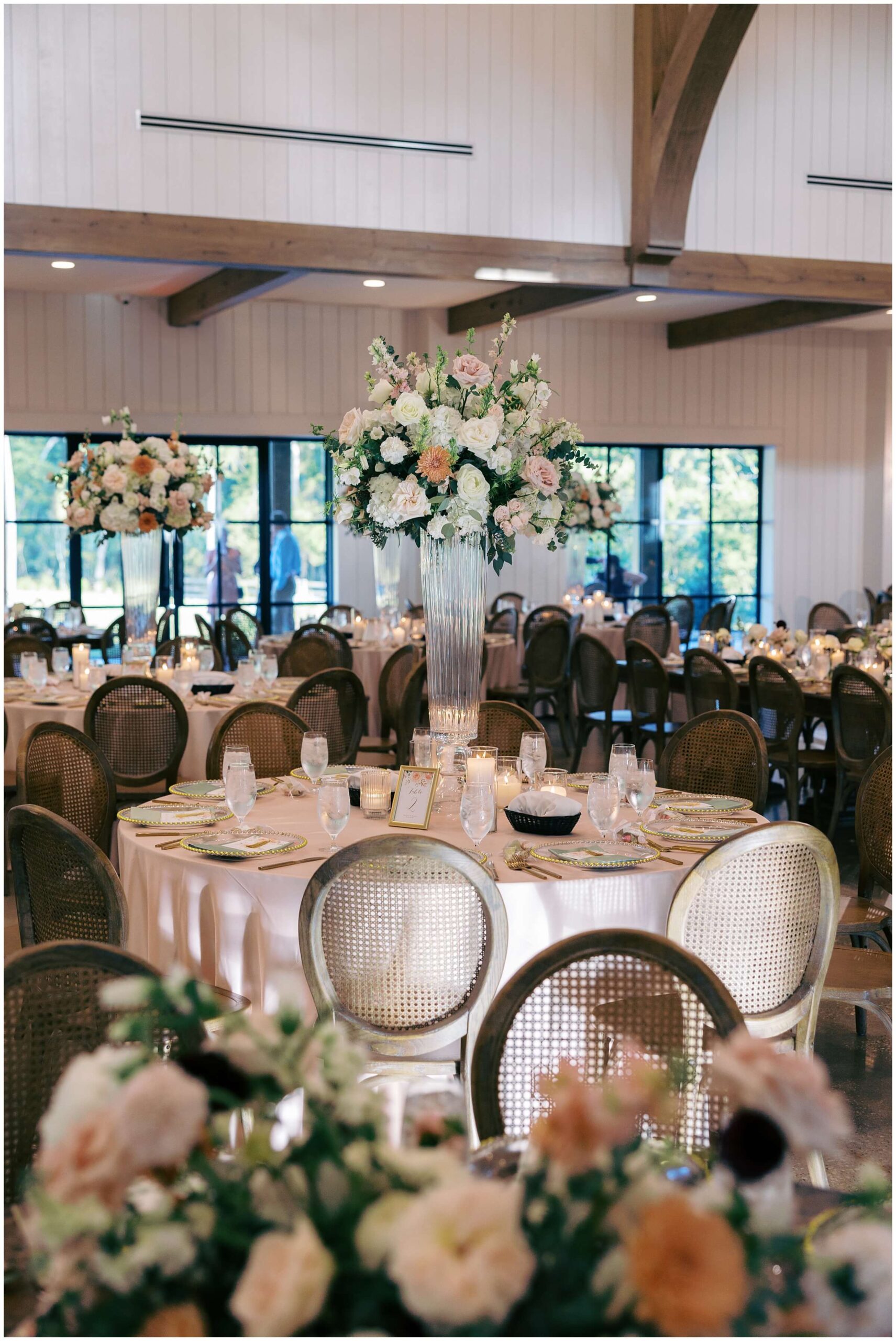 Reception space at The Blue Magnolia styled by Decor By Dulce and coordinated by Morgan Marie Events.