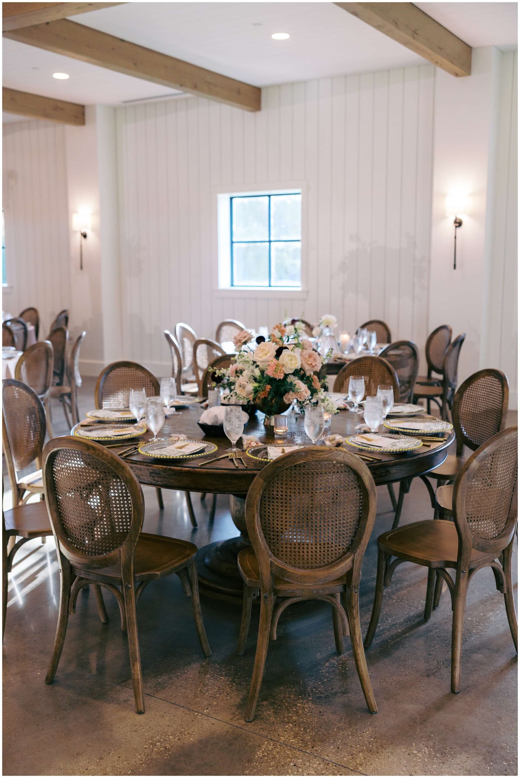 Reception space at The Blue Magnolia styled by Decor By Dulce and coordinated by Morgan Marie Events.
