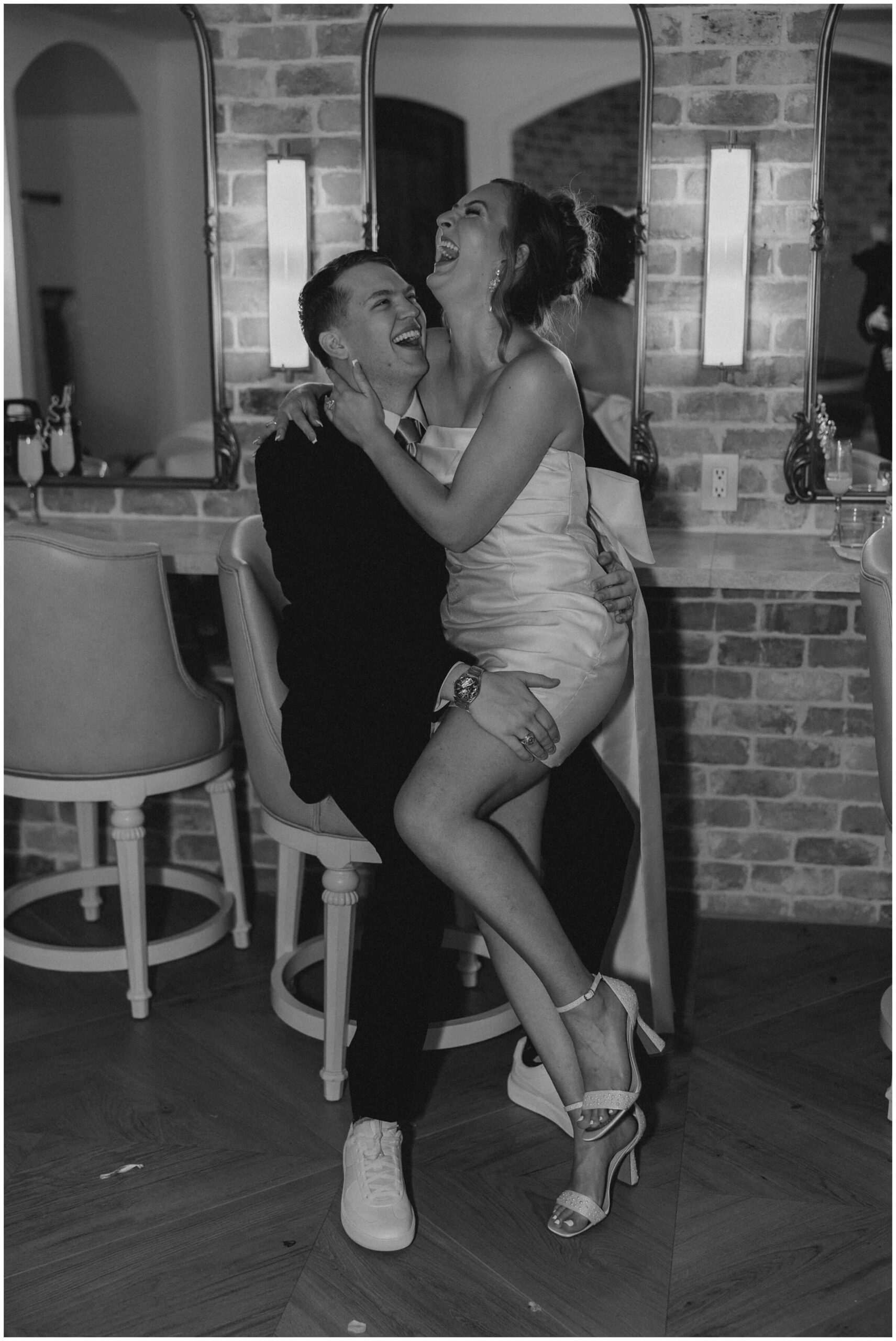 Maddie and Tucker sharing a private last dance before their exit at The Blue Magnolia.