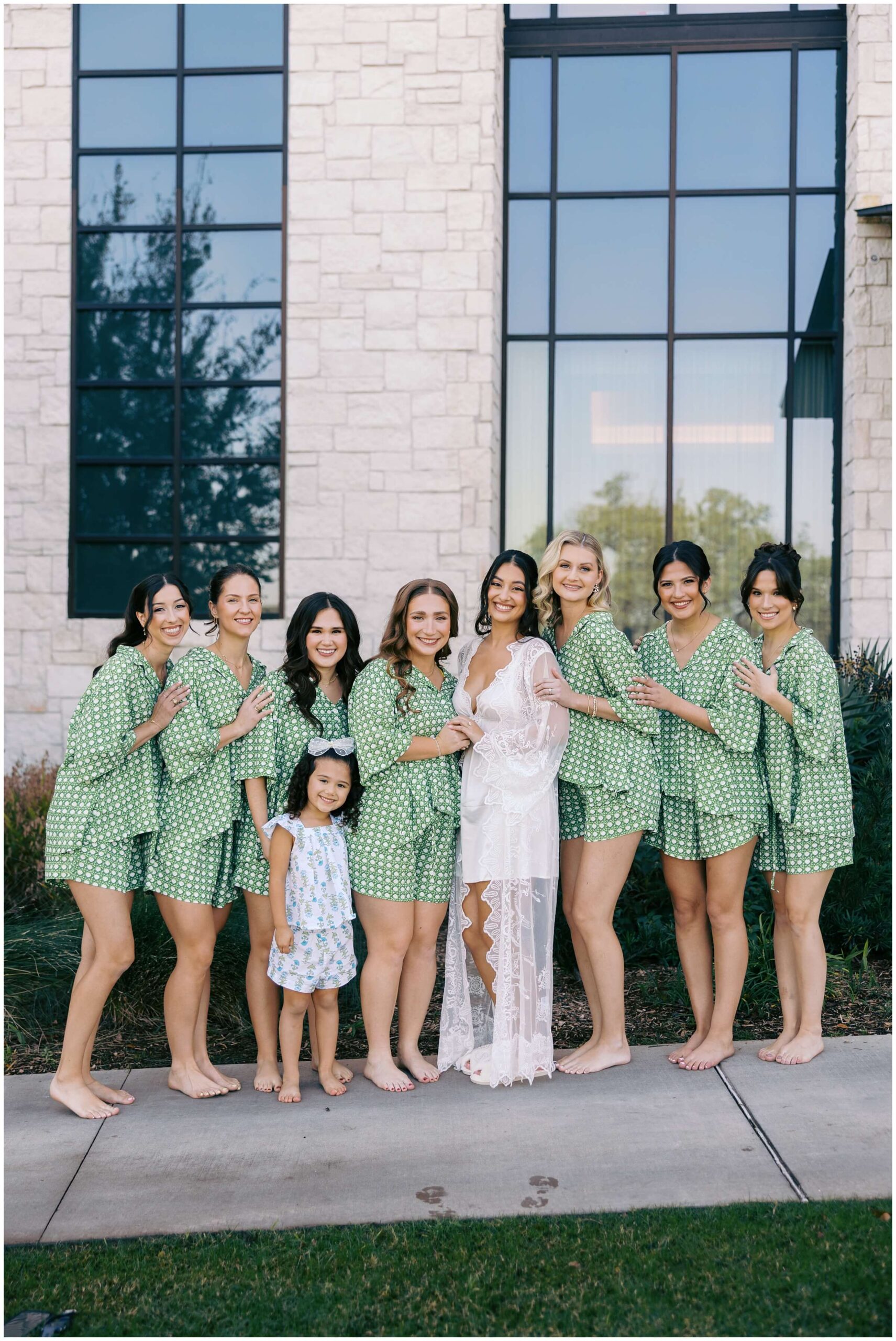 Girls getting ready on the bride's wedding day at the Omni Barton Creek