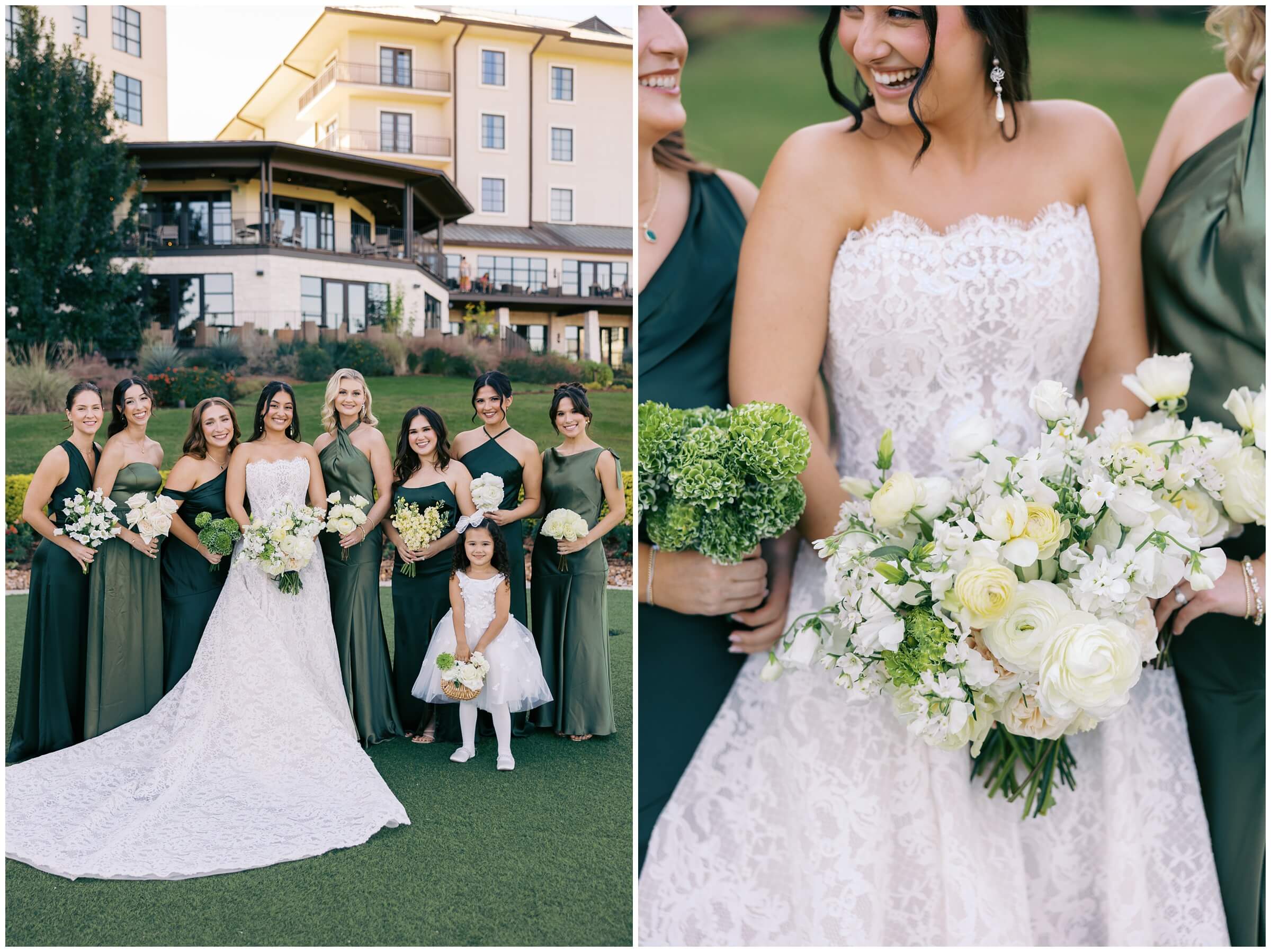 a bride and her bridesmaids at the omni barton creek