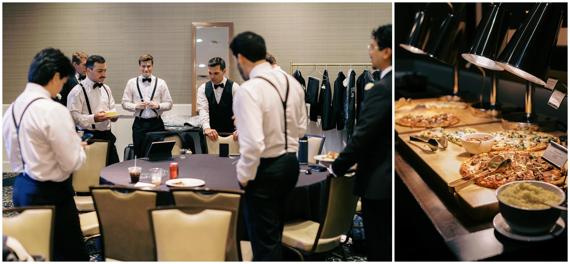 a groom and his groomsmen getting ready at the omni barton creek