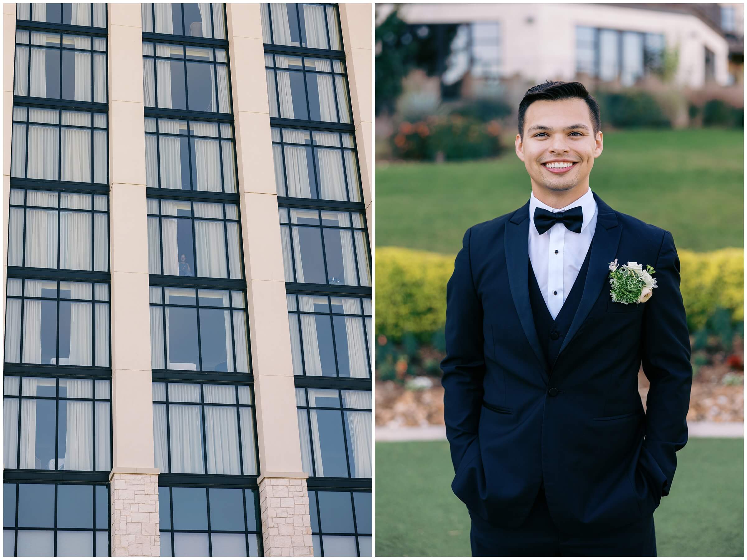 a groom and his groomsmen getting ready at the omni barton creek