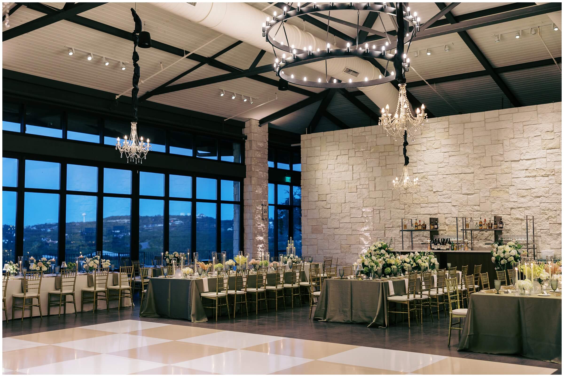 The reception details at the omni barton creek wedding