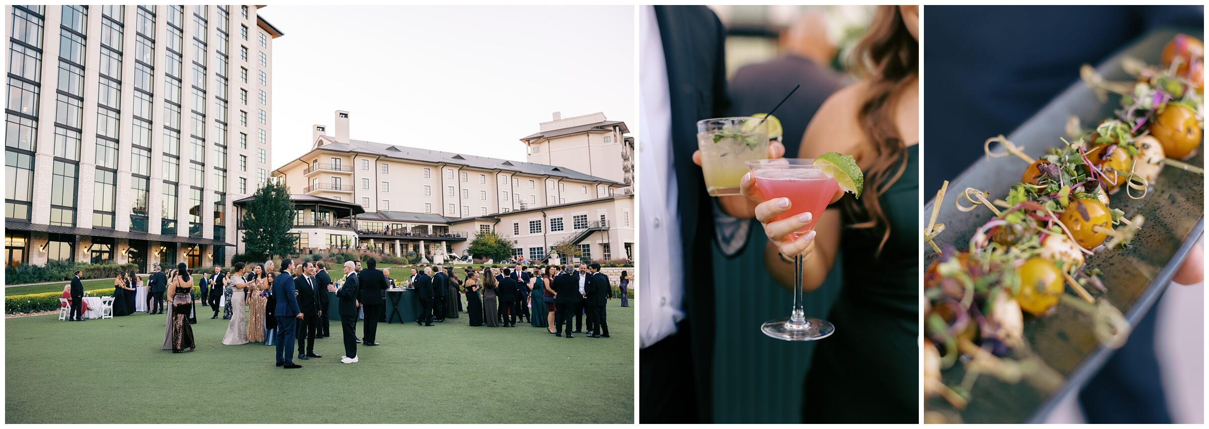 The cocktail hour at the omni barton creek wedding