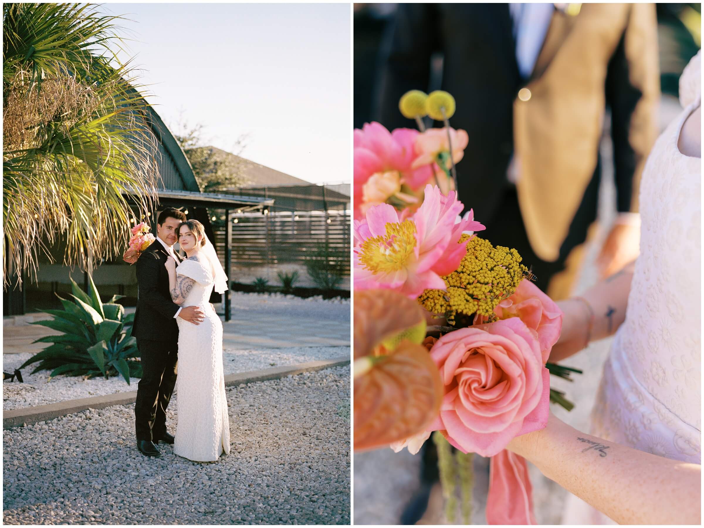 Austin wedding photographer | Bride and groom golden hour portraits at Camino Real Ranch