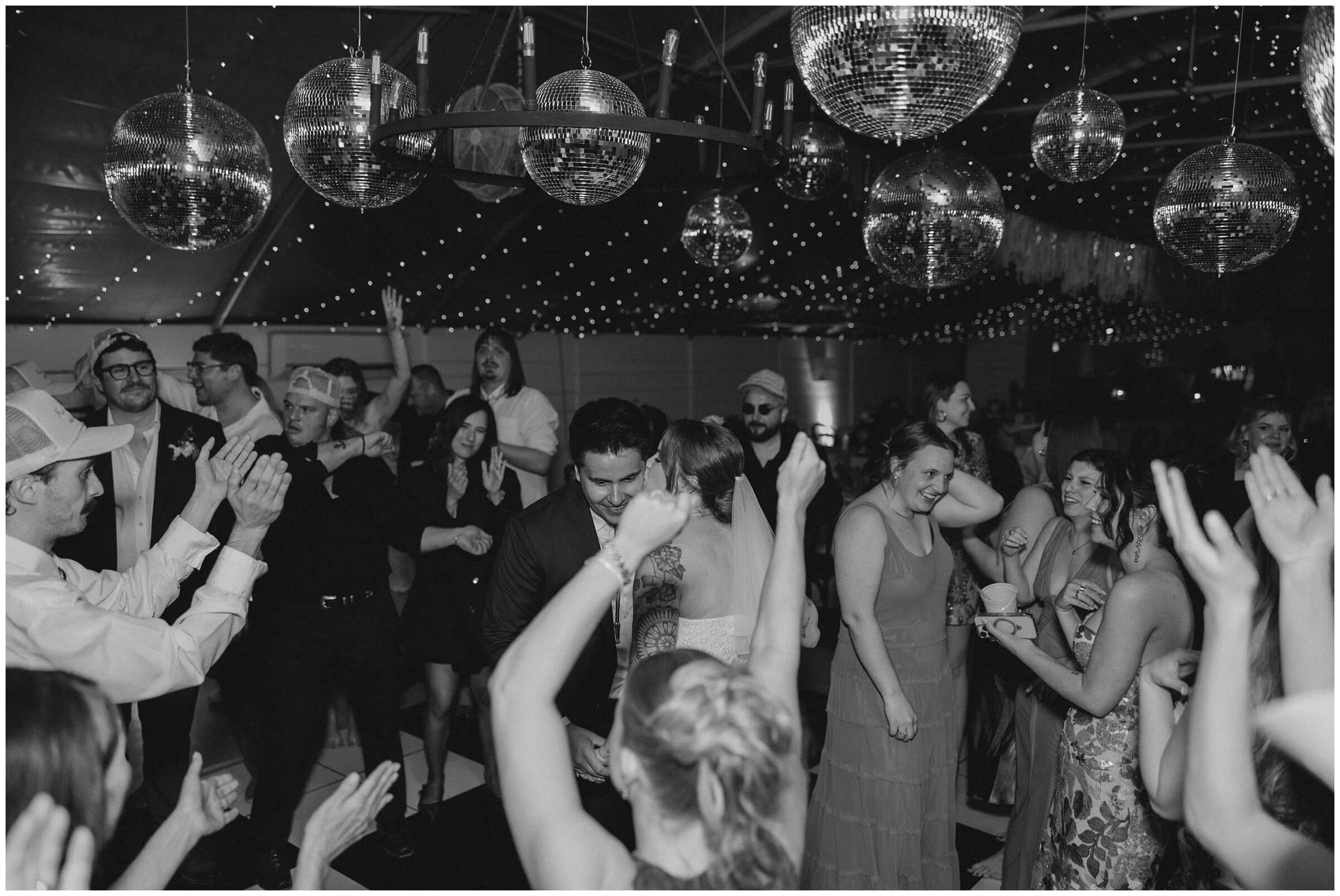 Austin wedding photographer | A disco flair wedding reception at Camino Real Ranch