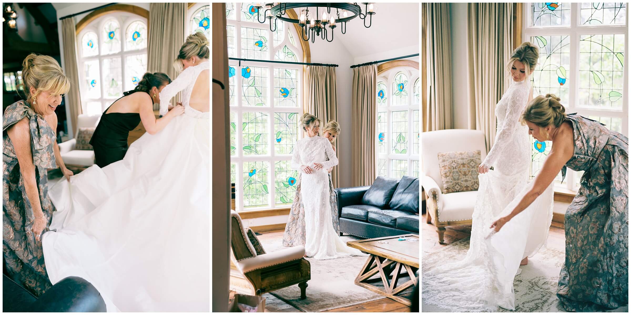Destination wedding photographer | A bride is getting ready on her wedding day at big cedar lodge