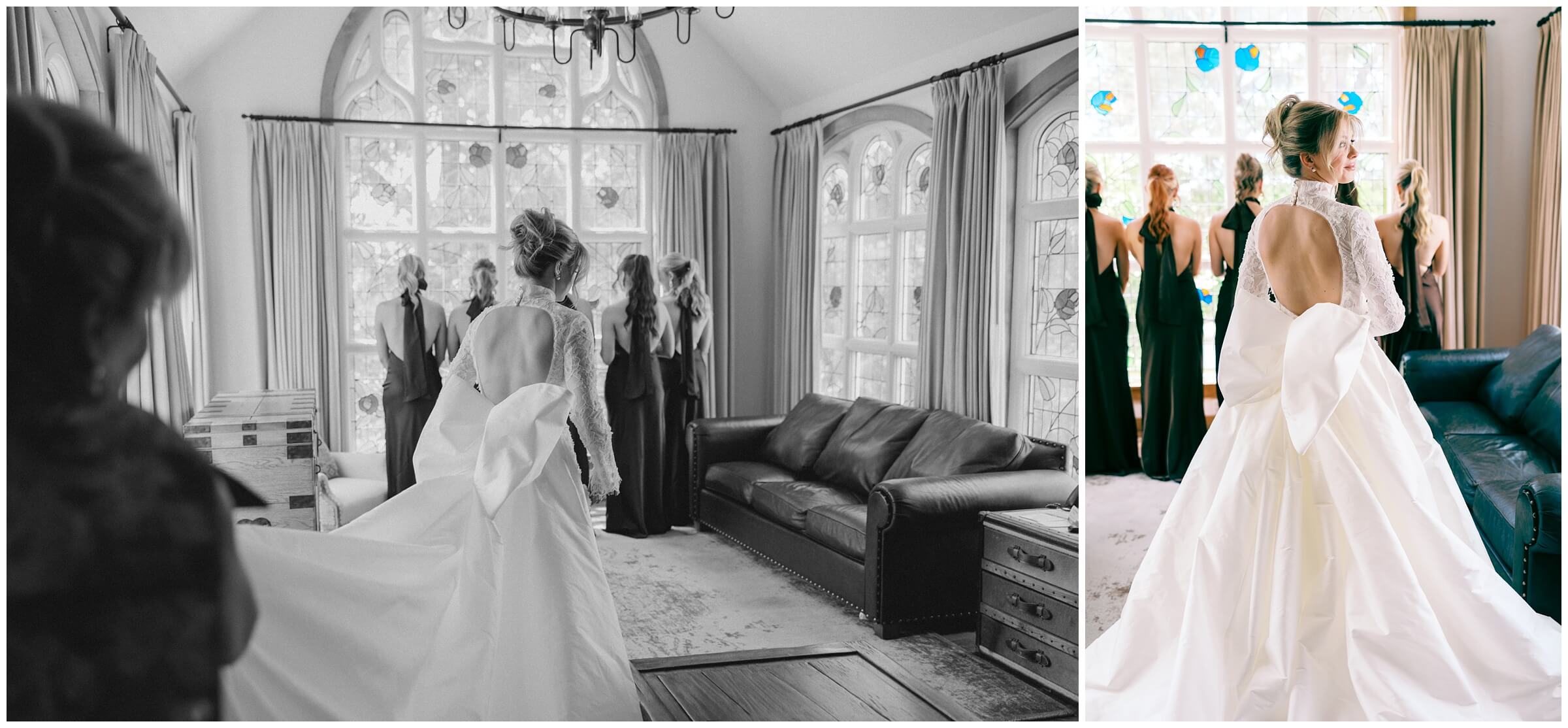 Destination wedding photographer | A bride sharing a first look with her bridesmaids