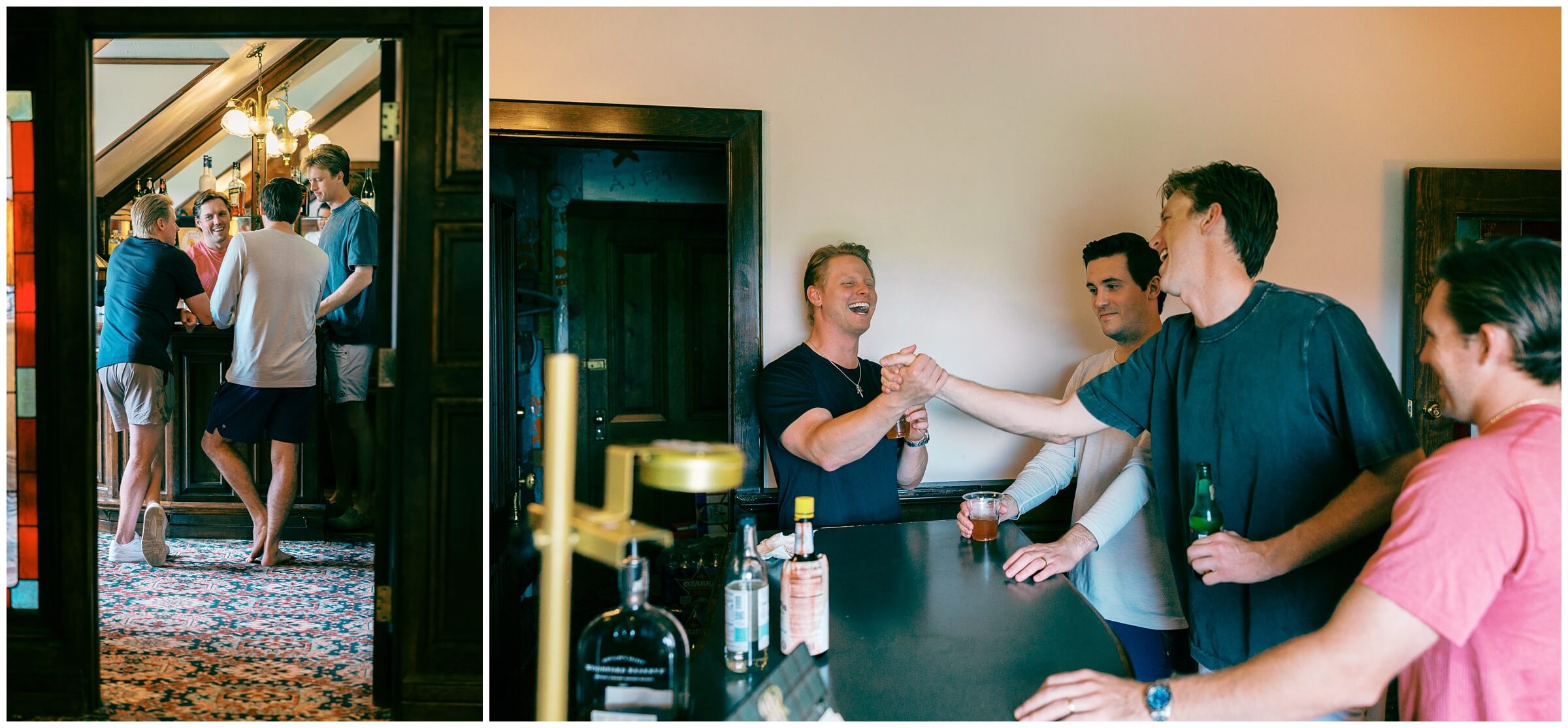 Missouri wedding photographer | The groom and groomsmen getting ready on his wedding day at big cedar lodge