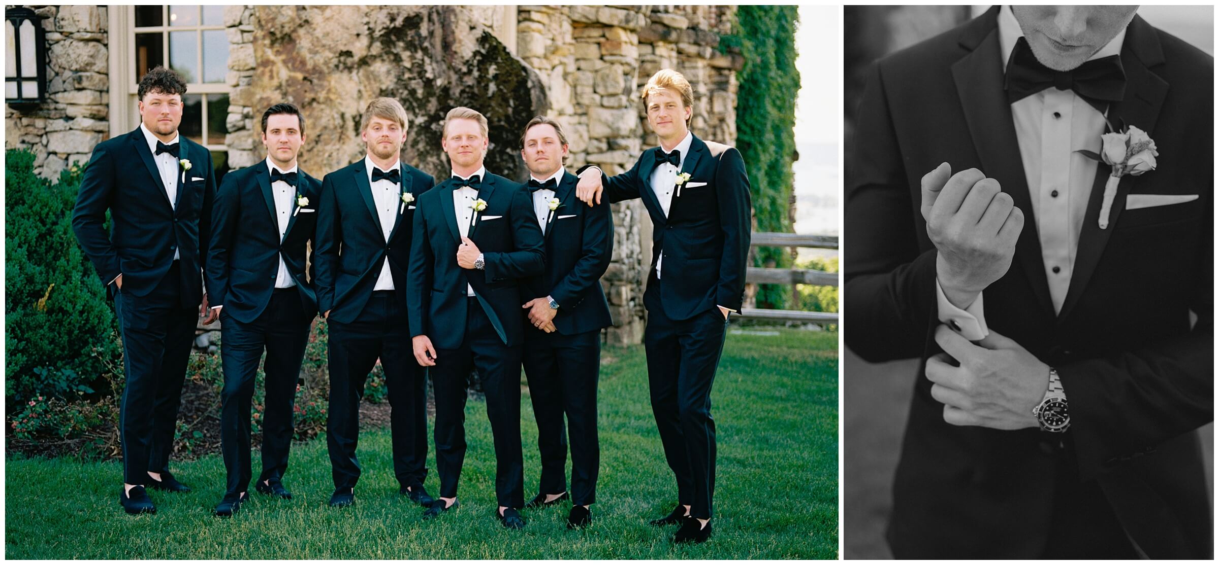 Missouri wedding photographer | The groom and groomsmen portraits at top of the rock in branson, missouri